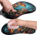 Ergonomic Joint Wrist Support Mouse Pad with Memory Foam Cushion Massage Bump, Carpal Tunnel Pain Relief Mousepad Slope Design for Wrist Rest, 11.8x7.9 in, Mushroom