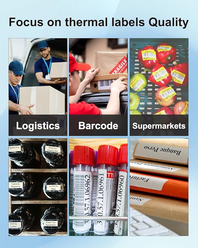 Weemay 30336 FNSKU Barcode Labels, Compatible for DYMO LabelWriter 5XL 550 550 Turbo 4XL 450 Wireless 450 Duo, 1" x 2-1/8", 25mm x 54mm Label with RFID Chip, for Barcodes, 4 Rolls, 2000 Labels
