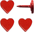 Mini Red Heart Push Pins - Mini Red Metal Heart Map Pins - for Cork Board, Maps, or Lapel Pin Use - Designed in USA - Set of 4