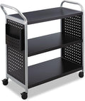 Safco 3-Shelf Scoot Utility Cart, Black