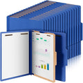 Skyygemm 72 Pcs Classification Folders Letter Size, 1 Divider Pressboard File Folder with Fasteners, Expanding Tax File Organizer Bulk for Teachers, Office, Church, Christmas Donations (Dark Blue)