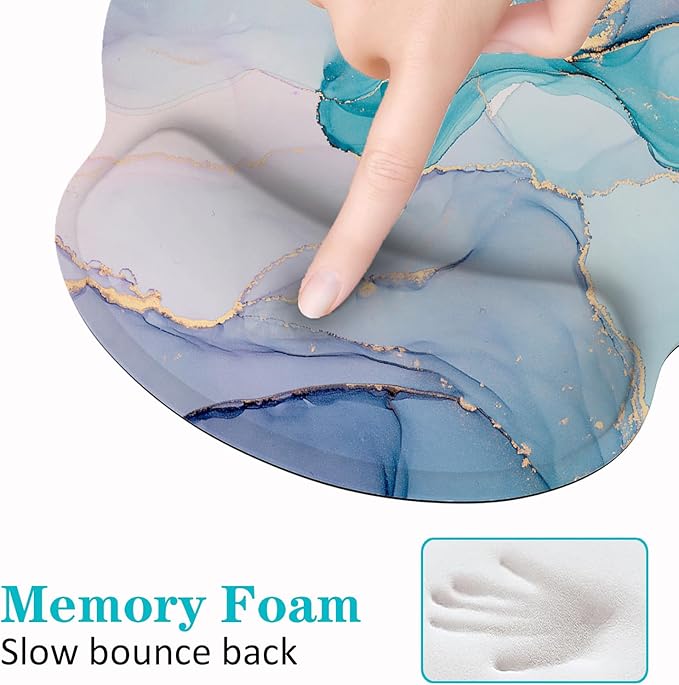 LATEEFAH Mouse Pad with Wrist Rest, 3-in-1 Gaming Mouse Pad, Keyboard Wrist Rest, Ergonomic Memory Foam Mousepad with Wrist Support for Computer Keyboard