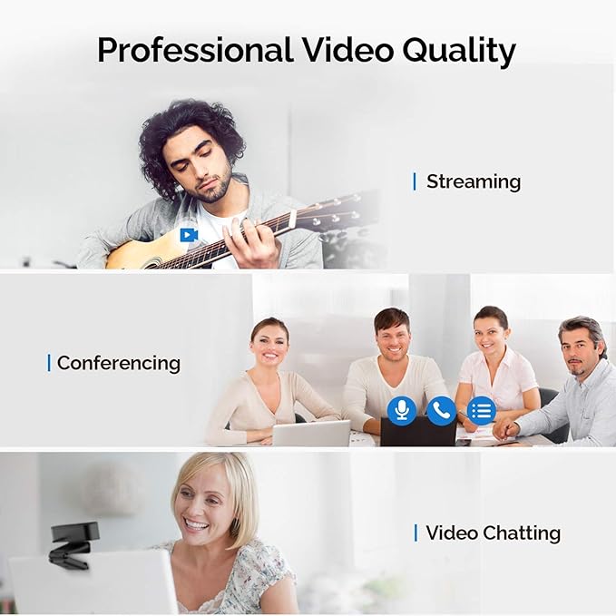 VITADE HD Webcam 1080P with Microphone & Cover Slide, 928A Pro USB Computer Web Camera Video Cam for Streaming Gaming Conferencing Mac Windows PC Laptop Desktop