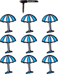 Beach Umbrella Push Pins - Beach Umbrella Map Pins - For Cork Board, Maps, or Lapel Pin Use - Designed in USA - Set of 10