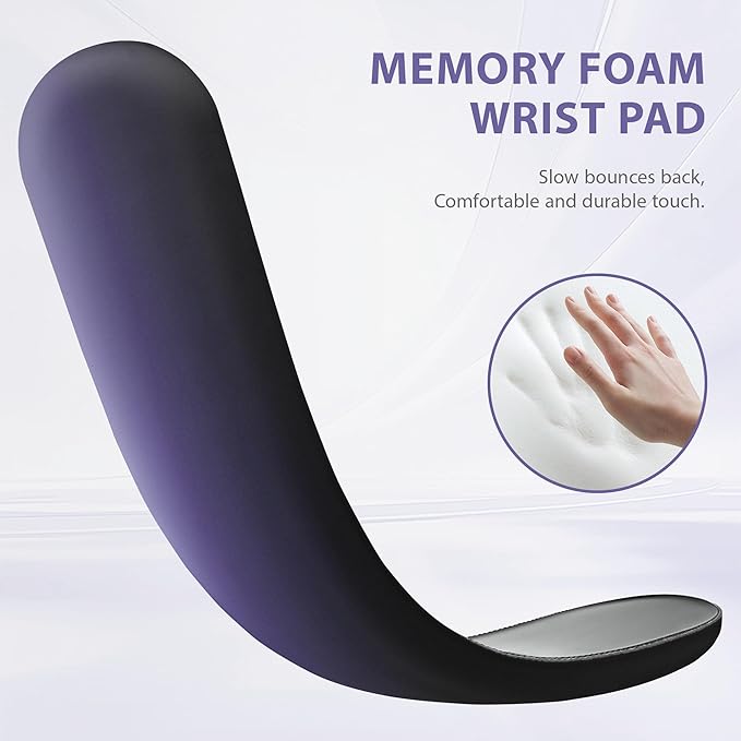 Ospelelf Wrist Rest for Keyboard and Mouse Ergonomic Mouse Pad with Wrist Support Memory Foam Wrist Rest for Computer Keyboard,3-in-1 Gel Mouse and Keyboard Pad for Office Black Gradient