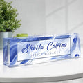 Custom Acrylic Name Plate for Desk, Employee Appreciation Gifts, Office Decor, Personalized, Funny Gifts for Coworkers Boss Teacher (Blue/White)