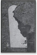 Conquest Maps Push Pin Delaware Map Board - With Push Pins to Mark Delaware Travels - Handmade in Ohio, USA - Design: Modern Slate