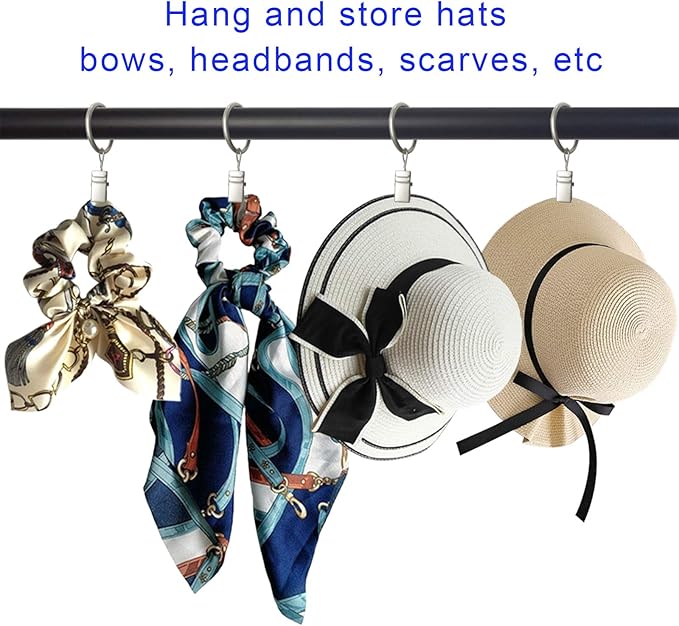 LLPJS 100 Pack Curtain Rings with Clips, Curtain Clip Rings Hooks, Bow Hanger Clips for Hanging Drapery Drapes Bows, Ring 1 inch Interior Diameter, Fits up to 5/8" Rod, Matte Silver