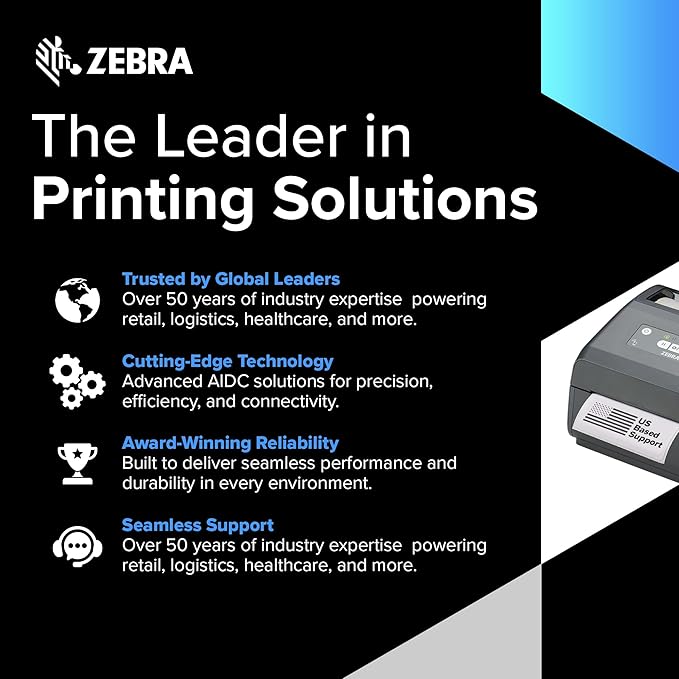 Zebra ZD421 Direct Thermal USB 203 dpi | ZD4A042-D01M00EZ 4 inch Width | No Thermal Ribbon Required