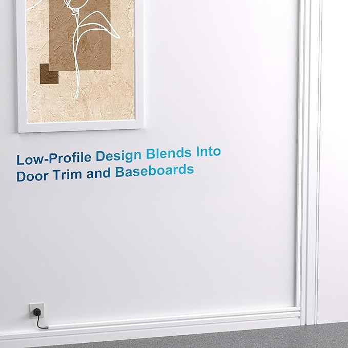 ZhiYo 204in Cord Covers for Wires on Wall, One Small Cord Hider Wall, Self-Adhesive TV Cable Hider, Paintable Wire Covers for Cords, Beige Cable Management Raceway Kit, 12x L17in W0.5in H0.3in