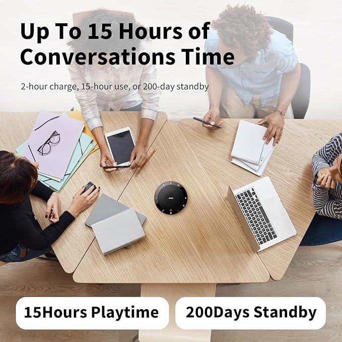 ITSPWR Jabra Speakerphone 510+ UC - Wireless Portable Conference Bluetooth Speaker with Microphone Contains Link 370, Echo Cancellation |Plug&Play| Comes Bundle