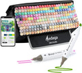 240 Colors Alcohol Markers with Free App, Dual Tip Art Marker with Kickstand Case for Artists Adults. Alcohol Based Markers for Coloring Painting Sketching and Drawing, Great Gift