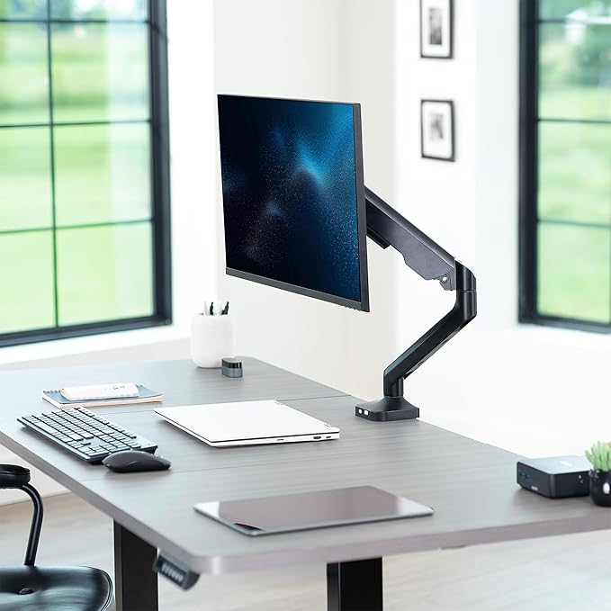 VIVO Heavy Duty Ultrawide Monitor Tension Arm for up to 40 inch Screens, Holds 26.4 lbs, Premium Desk Mount Stand, Black, STAND-V100O