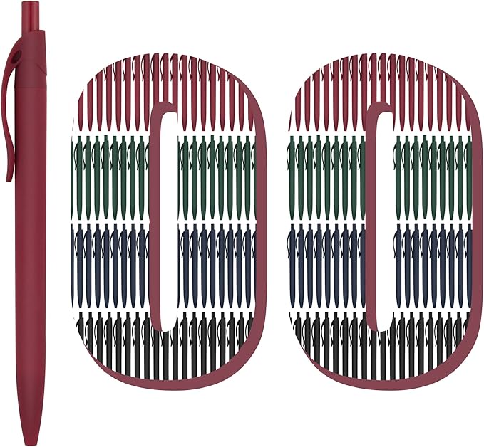 deegtran Pens Bulk, 100 Pack No Bleed Click Black Pens, Retractable Ballpoint Pens, Medium Point, Smooth Ink Pens, 1.0MM Black Ink