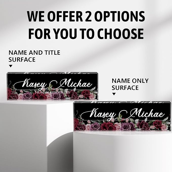 Desk Name Plate Personalized, Personalized Name Plate for Desk, Office Desk Decor The Office Gifts for Women Men, Acrylic Desk Accessories Employee Appreciation Gifts for Boss, Manager, Teacher