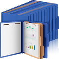 Skyygemm 24 Pcs Classification Folders Letter Size Bulk - 2 Dividers Pressboard File Folder with 3.5 Inch Expansion, 2 Prongs Fastener, Heavy Duty Office File Organizer for Teacher Medical (Dark Blue)