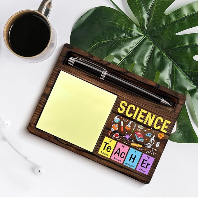 Science Teacher Gifts for Women Men, Gifts for Science Teacher Thank You Appreciation Birthday Back to School, Sticky Note Holder Classroom Office Decor