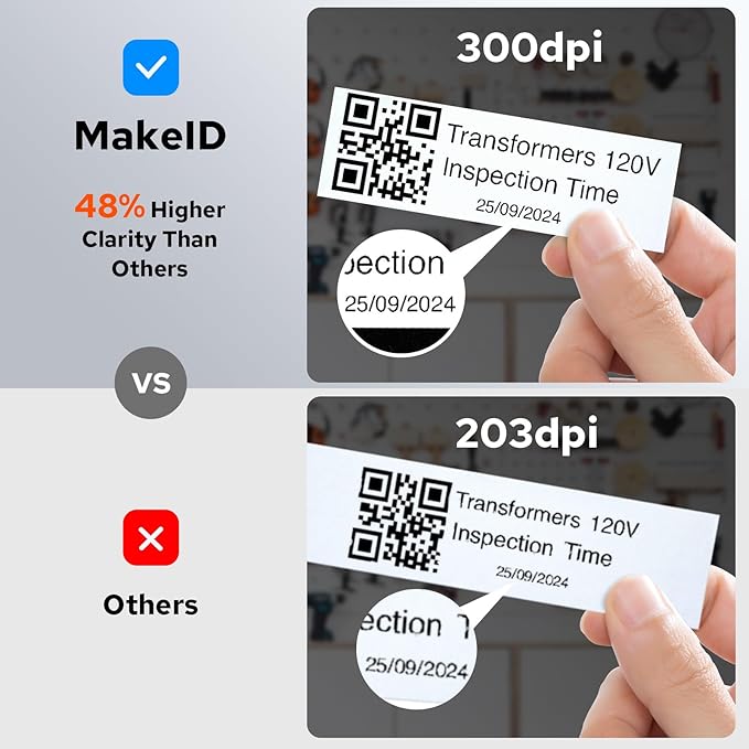Makeid P31S Industrial Label Maker, Portable Bluetooth Printer with 0.75" x 19.68ft L Label, Wire and Cable Labeling Machine for Job Sites, Heat Shrink Tubing Labeler Updated Version