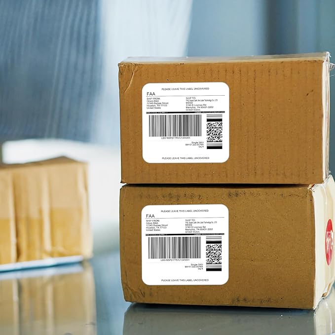 InpourPack 6 UP Labels, 4" x 3-1/3" Shipping Address Labels for Laser Inkjet Printer, Self Adhesive, Blank Mailing Sticker Paper (4000 Sheet=24000 up)