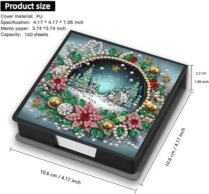 Diamond Painting Kit Note Box,Memo Paper Storage Box Diamonds Art,Sticky Note Holder Diamond Art,Diamond Painting Memo Pad For Office Desk. (Landscape)