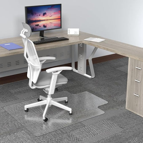 Amyracel Chair Mat for Carpet, 48'' x 36'' Clear Computer Desk Chair Mat for Low Pile Carpeted Floors, Easy Glide Plastic Floor Mat for Office Chair on Carpet Protection