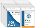 Fushing Pack of 100 Clear Plastic Vertical Badge Holders, Name Tag Holders, Card Holders (XXL)