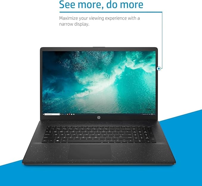 HP 17 Laptop (17.3" FHD Anti-Glare, Intel 10-Core i7 150U (> Ultra 5 125U), 16GB RAM, 512GB SSD) for Business, Home, Students, Narrow Bezel, Numeric Keypad, Webcam, Wi-Fi 6, Fast Charge, Win 11 Home