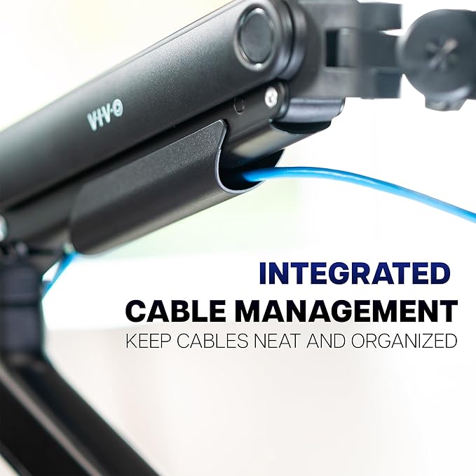 VIVO Heavy Duty Aluminum Ultrawide Monitor Tension Arm for up to 49 inch Screens, Holds 44 lbs, Premium Desk Mount Stand Designed for Samsung Odyssey G9 and More, Black, STAND-V101V