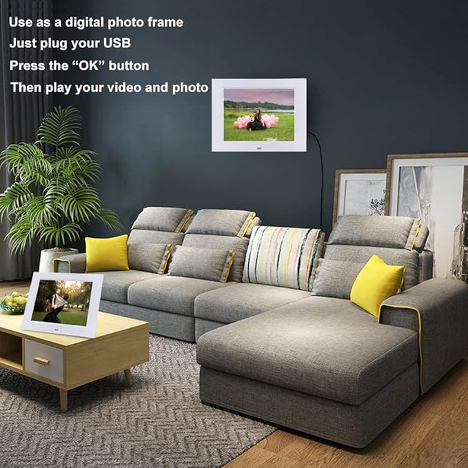 Aowasi Digital Day Calendar Clock 8 Inch 12 Alarms Non-Abbreviations Day & Month Electronic Dementia Alzheimer Vision Impaired Memory Loss Desk Large Digital Alarm Clock