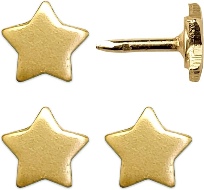 Mini Star Push Pins - Gold Mini Star Pins - for Cork Board, Maps, or Lapel Pin Use - Designed in USA - Set of 4