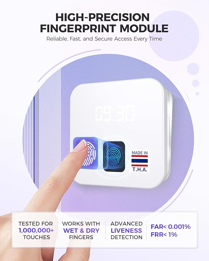 NGTeco Cloud Time Clock for Employees Small Business, Remote Control Fingerprint Time Clocks, Customization Rule Clock in Machine with Software ＆ iOS/Android App, 2.4G WiFi, No Monthly Fee, White