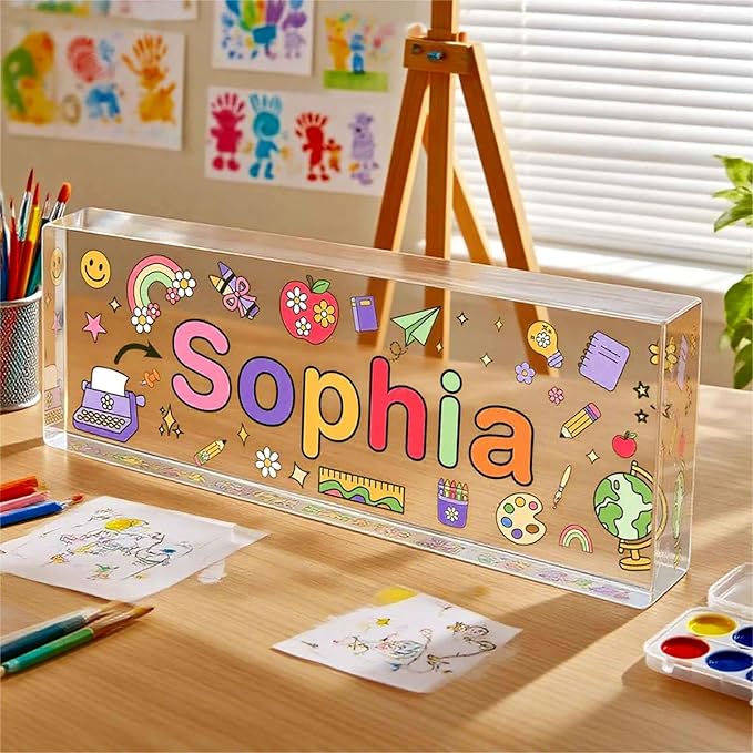Custom Desk Name Plate, Teacher Name Plate for Desk, Office Decor for Women, Coworkers, Employee (S7)