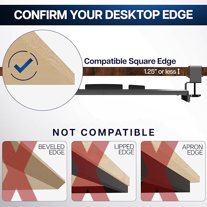 VIVO Large Keyboard Tray Under Desk Pull Out with Extra Sturdy C Clamp Mount System, 27 (33 Including Clamps) x 11 Inch Slide-Out Platform Computer Drawer for Typing, Black, MOUNT-KB05E