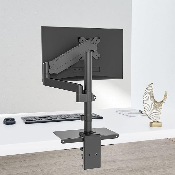 WALI Monitor Mount Reinforcement Plate for Thin, Glass, and Other Fragile Table Tops, with Most Monitor Bracket Grommet C Clamp Installation (CGRP-B), Black