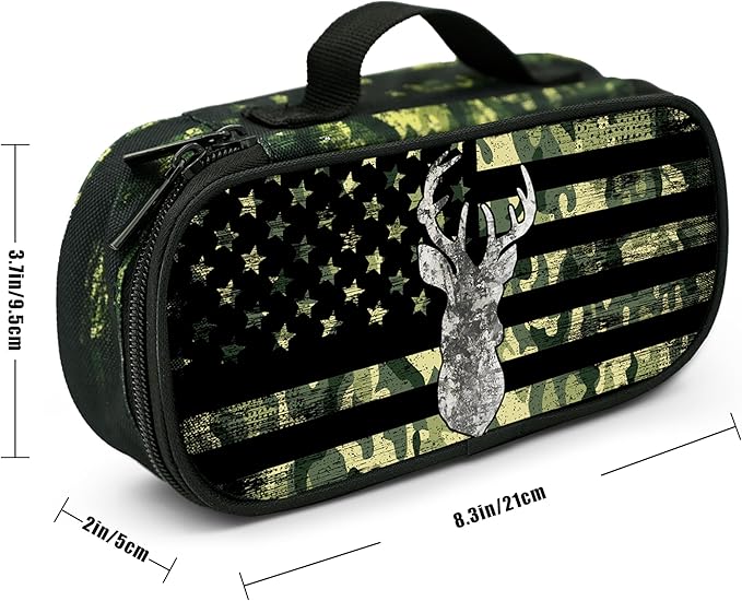 Camo Deer Pencil Case Pencil Pouch Large Capacity Pen Bag School Office Organizer Stationery Storage Box For Girls Boys Teen Kids