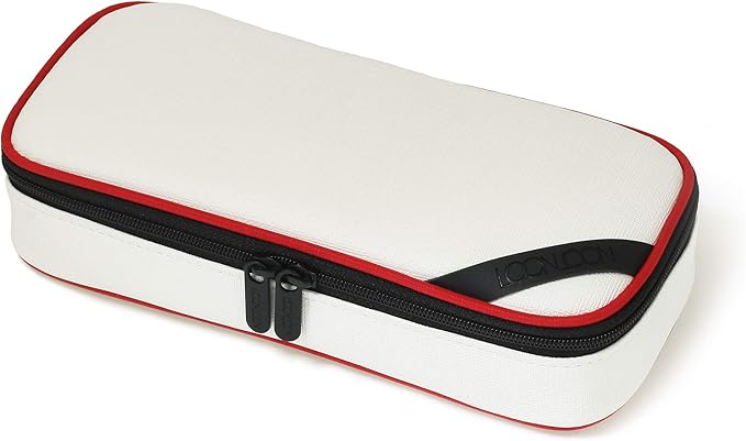LOONLOON 660 Rainey Pencil Case (White) – Large Capacity Multi-Compartment Design with Divider Panel for School College and Office