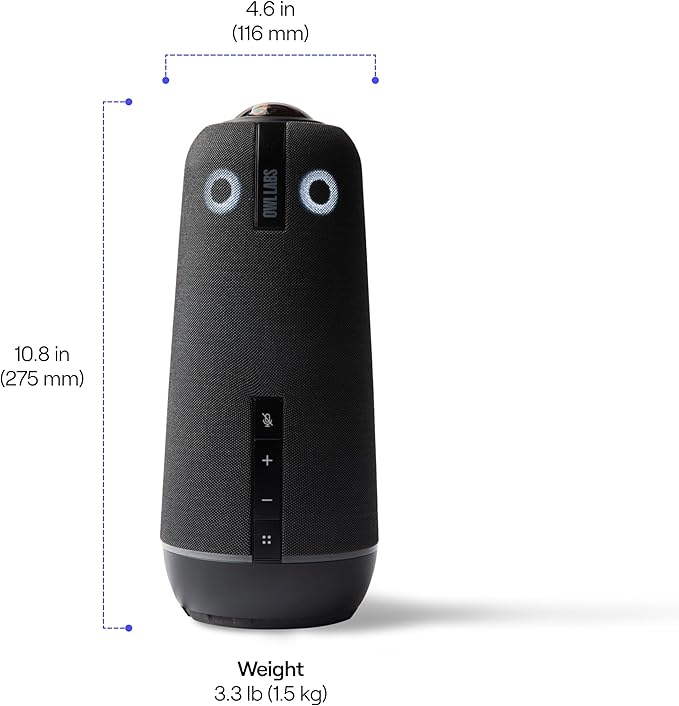 Owl Labs Meeting 4+ Premium Pack - 360 Degree, 4K Smart Video Conference Camera, Microphone, and Speaker (Includes Accessories and Warranty)