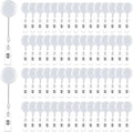 Handepo 200 Pcs Retractable Badge Reels Bulk Retractable Badge Holders with Clips ID Holder Key Ring Clip for Office Worker Students Teachers Doctor Nurse Name ID Card Holder Key Card(White)
