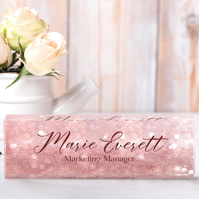 Desk Name Plate Personalized, Custom Name Plate for Office Desk Decor for Women & Men, Custom Office Gifts Employee Appreciation Gifts for Boss, Manager, Nurse, Lawyer, Teacher