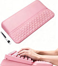 Wrist Rest for Keyboard, Ergonomic Keyboard Stand with Wrist Rest, Soft Memory Foam Wrist pad with Non-Slip Base & Dust Brush, Comfort for Office, Work, Gaming- Pink