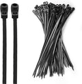 Plastic Cable Ties with Screw Holes, 7.5-inch 50lb Load Capacity Mounting Head, Black Mounting Cable Ties (200-Pack)