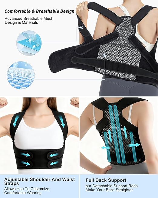 Back Support Brace Posture Corrector for Women and Men,Upgraded Full Back Brace Support, Upper and Lower Back Pain Relief - Scoliosis, Hunchback, Hump, Thoracic,Size L