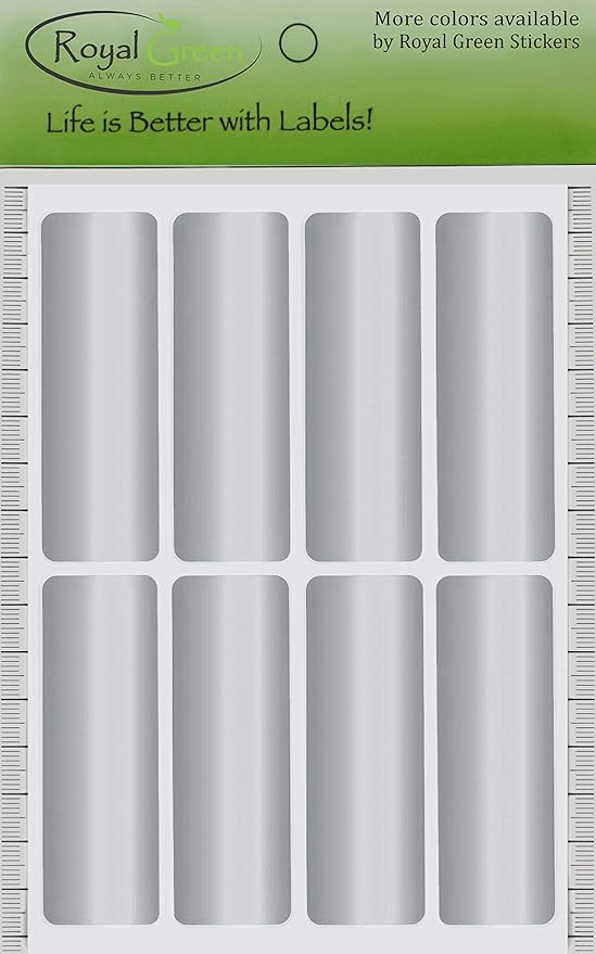 Royal Green Metallic Silver Gift Label Sticker Rectangles 3x1 Great for Christmas and Parties - 800 Pack