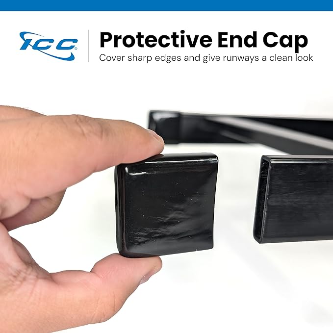ICC Cable Runway End Cap – 2-Pack | Steel, Black Powder Coat, Finishes Runway Ends