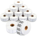 Aegis Adhesives - 1.2” X 0.85” Direct Thermal Multipurpose Labels for Return Address, QR Barcodes, Perforated & Compatible with Zebra Desktop Printers - NOT Rollo Compatible (12 Rolls, 1500/Roll)