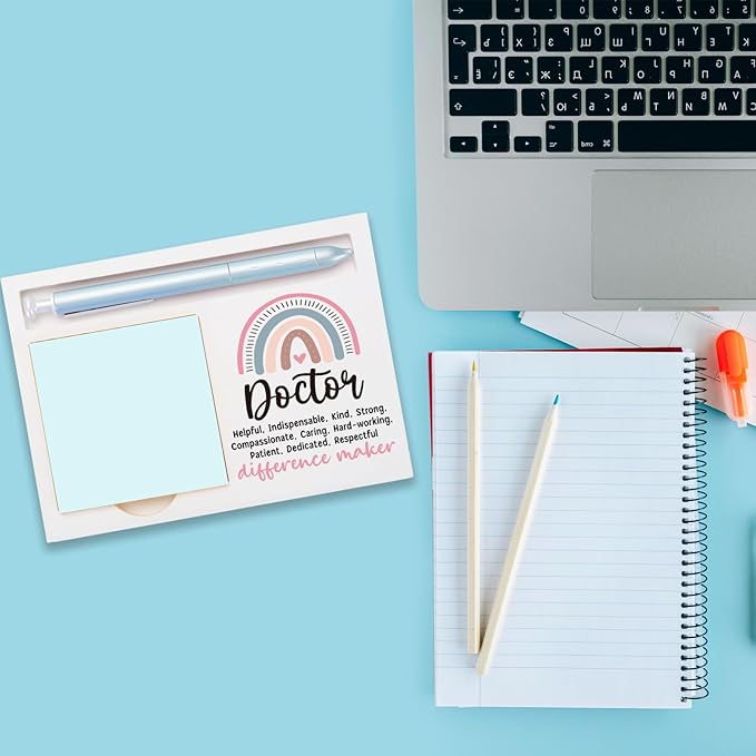 Doctor Office Supplies Sticky Note Holder Decor, Doctor Thank You Appreciation Gifts for Women Self-Stick Note Pad Holders W2B14