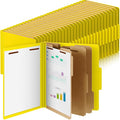 Skyygemm 72 Pcs Classification Folders Letter Size, 3 Divider Pressboard File Folder with Fasteners, Expanding File Organizer Bulk for Teachers, Clergy, Office, Church, Christmas Donations (Yellow)