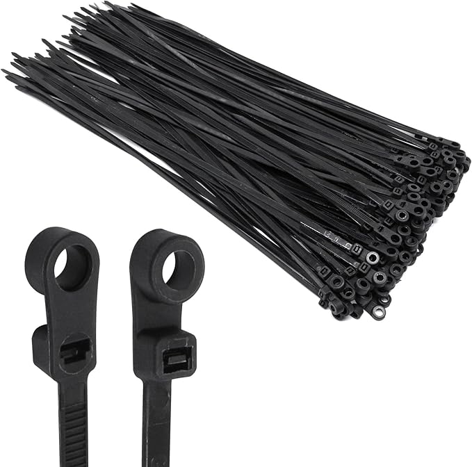 Zip Ties with Screw Hole, 100 Pcs Mountable head Cable Tie Multipurpose Heavy Duty Nylon Zip Tie for Indoor and Outdoor (15.7 inch, 50lbs)