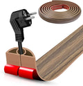Floor Cord Cover Self Adhesive Cord Hider,10FT Cable Management, Extension Strip Protector for Wires, Prevent Cable Trips for Offices, Gyms, Exhibitions Cavity:0.3"(W) x0.28(H) Woodsmokedbrown