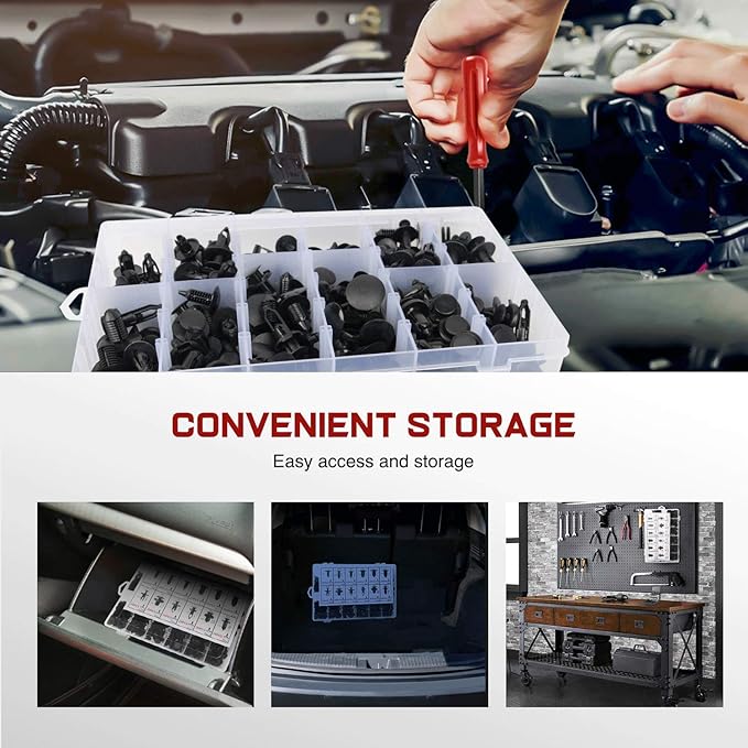 Nilight 240PCS Bumper Retainer Clips, Car Plastic Rivets Fasteners Remover Push Retainer Kit -Door Trim Panel Clips for Toyota GM Ford Honda Acura Chrysler,2 Years Warranty